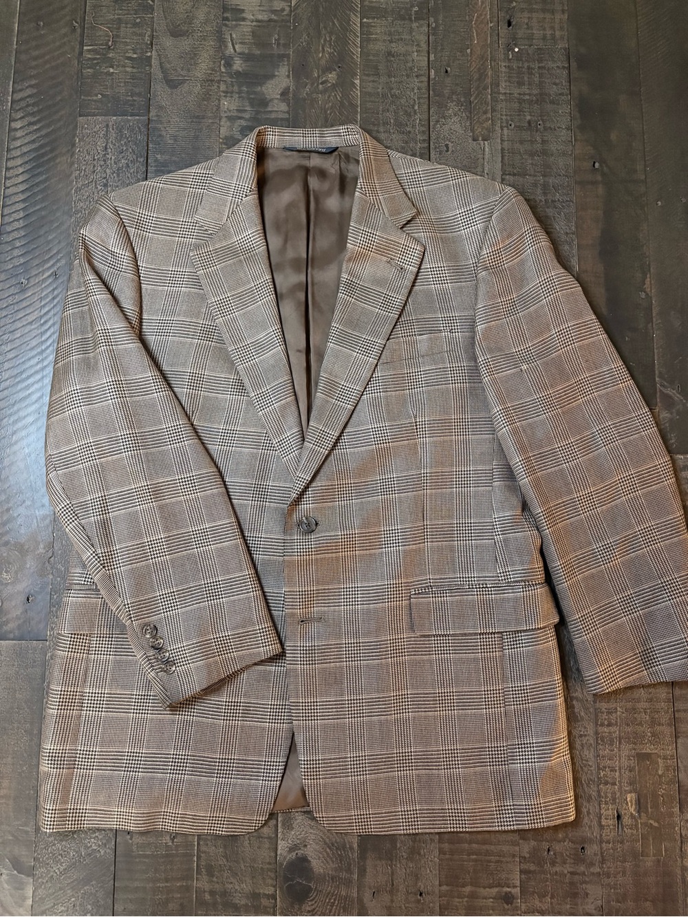 Burberry Tan and Brown Glen Plaid Sport Coat